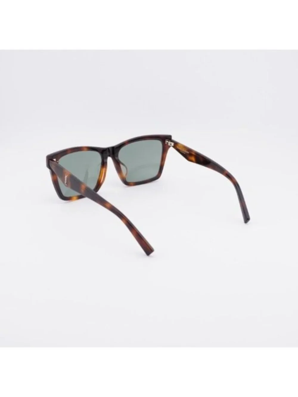 Saint Laurent SL M104/F 003 Sunglasses Havana Square Frame, Green Lenses